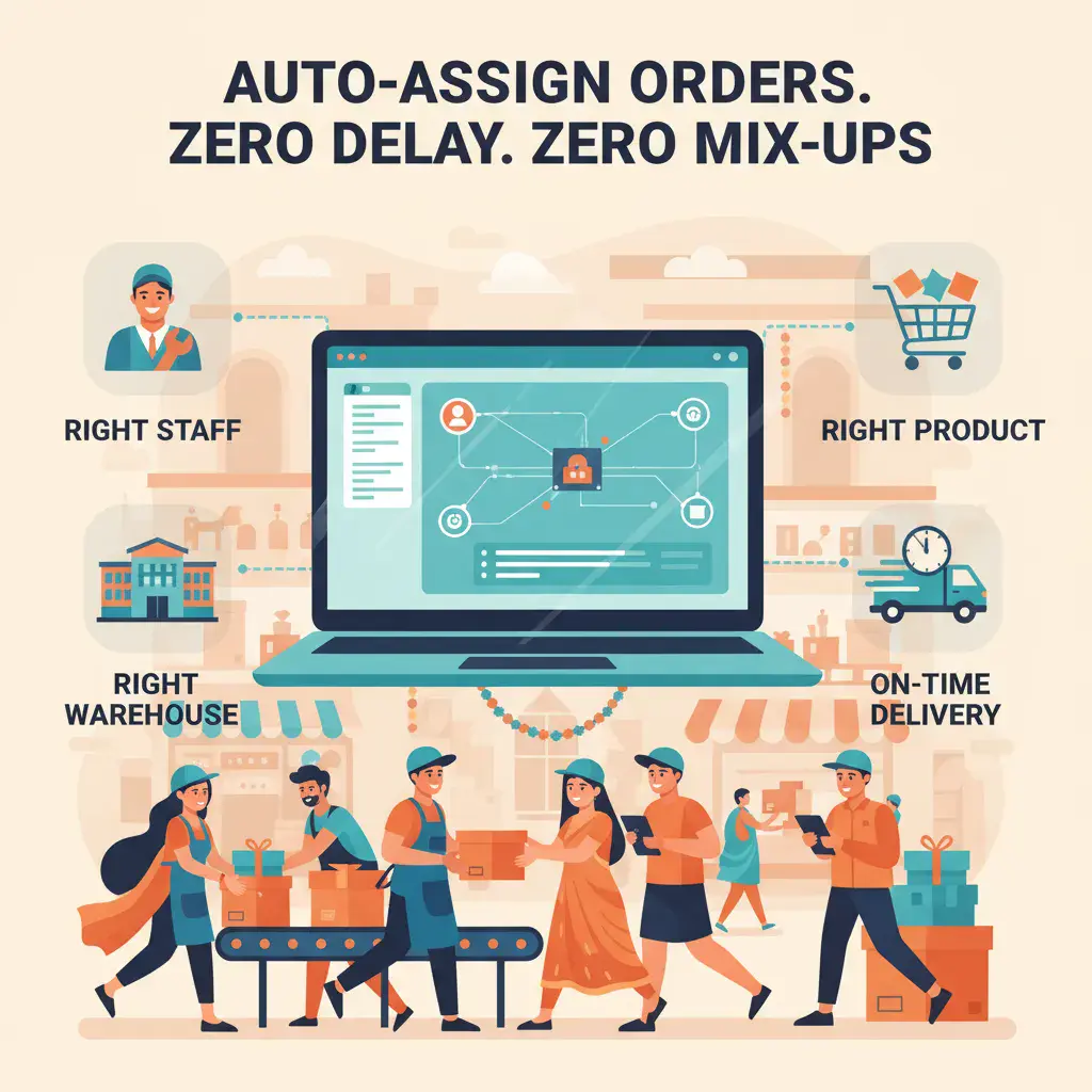 auto assign order in advance oms software overview